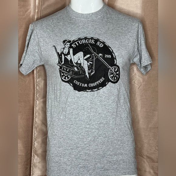 Custom Choppers Other - Custom Chopper Men's Short Sleeve Graphic T-Shirt - Size: Medium - Color: Gray